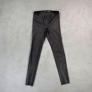 Alice + Olivia Black Lamb Leather Stretch Leggings Women's 6